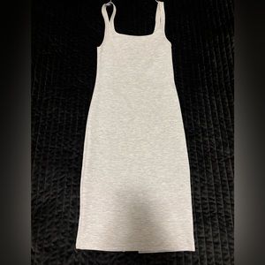 Midi grey stretch dress